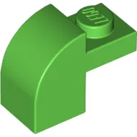 Brick Curved 1 x 2 x 1 1/3 with Curved Top / Bright Green