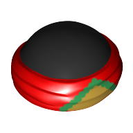 Lego Bald Head with Red Bandana and Green Triangle Print