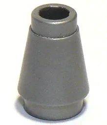 Cone 1 x 1 [Top Groove] / Flat Silver