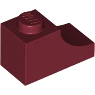 Brick Curved 2 x 1 with Inverted Cutout / Dark Red