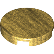 Lego Tile Round 2 x 2 with Bottom Stud Holder / Pearl Gold