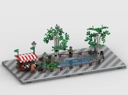 Small park with pond