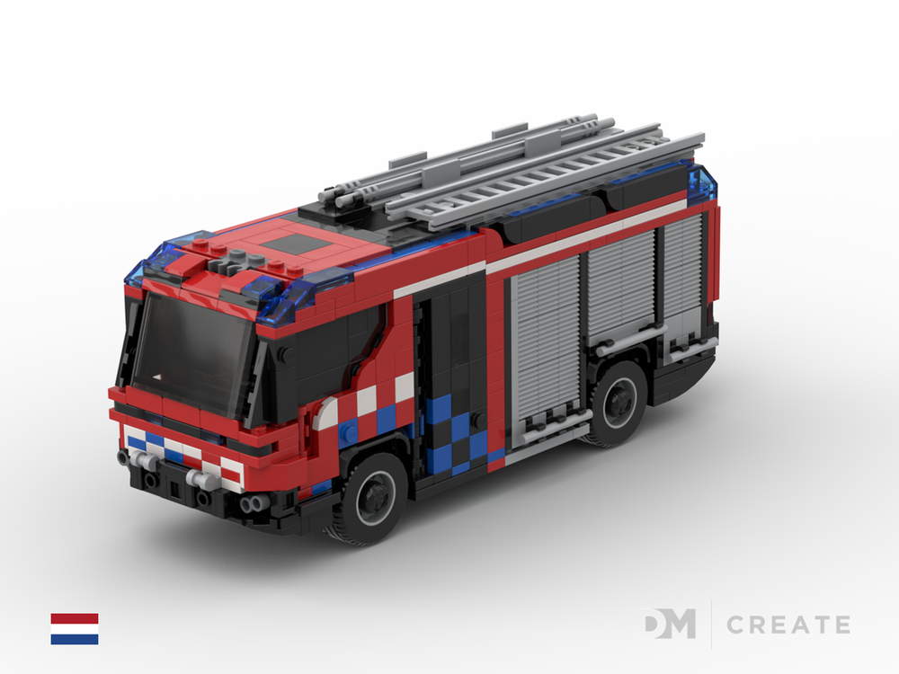 Lego Rosenbauer RT Hybrid fire truck engine - Amsterdam color markings -