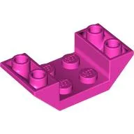 Brick Sloped Inverted 45° 4 x 2 Double with 2 x 2 Recessed / Dark Pink