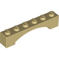Lego Brick Arch 1 x 6 Raised Arch / Tan