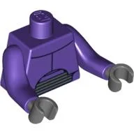 Torso with Long Arms, Chest Armor and Gray Abdominal Joint Print (Zurg), Dark Purple Arms, Dark Bluish Gray Hands / Dark Purple