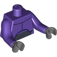 Lego Torso with Long Arms, Chest Armor and Gray Abdominal Joint Print (Zurg), Dark Purple Arms, Dark Bluish Gray Hands / Dark Purple