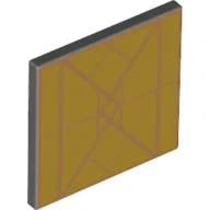 Road Sign Clip-on 2 x 2 Square With Gold Diamond Print / Dark Bluish Gray