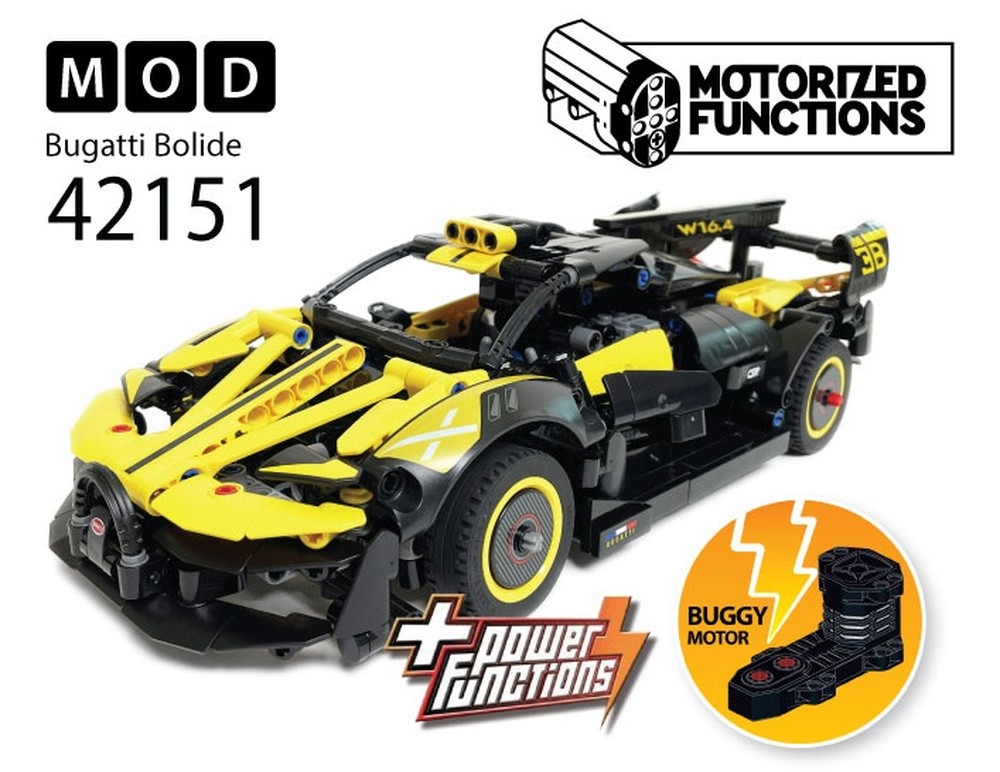 Lego 42151 Bugatti Bolide RC MOD for Buggy Motors