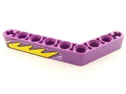 Technic, Liftarm, Modified Bent Thick 1 x 9 (6 - 4) with Yellow Flames Pattern Model Right Side (Sticker) - Set 8269
