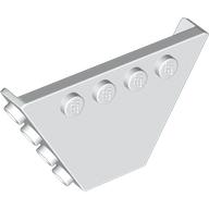 Lego Panel, Trapezoid, Tipper End Flat without Pins / White