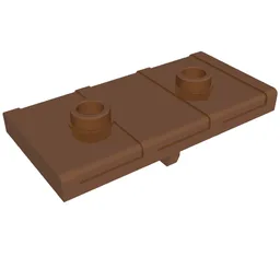 Treasure Chest Lid, Flat with 2 Studs / Reddish Brown