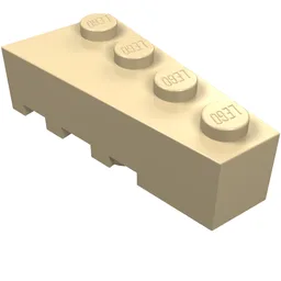 Brick Wedged, Angled 4 x 2 Right / Tan