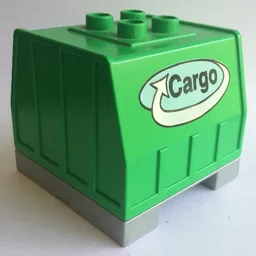 Duplo Train, Intelligent Train Freight Container with Sound and Cargo Logo Print / Bright Green