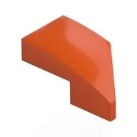 Brick Wedged, Curved 2 x 1 with Stud Notch Left / Reddish Orange