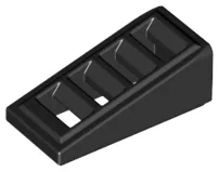 Brick Sloped 18° 2 x 1 x 2/3 with 4 Slots / Grate / Black