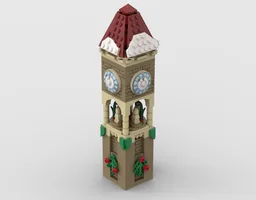 Winter Village Glockenspiel Clock