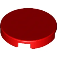 Tile Round 2 x 2 with Bottom Stud Holder / Red