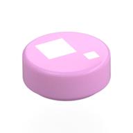 Lego Tile Round 1 x 1 with Large and Small White Squares Print (Brickheadz Eye) / Bright Pink