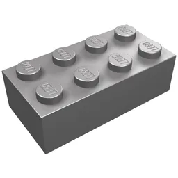 Brick 2 x 4 / Flat Silver