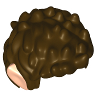 Lego Hair Short Spiked with Elf Ears Light Nougat Print [1 Pinhole] / Dark Brown