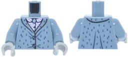 Torso Jacket with Black Trim, Dark Blue Spots, Blue Violet Buttons over Bright Pink Shirt with Swirls and Metallic Light Blue Button Pattern / Sand Blue Arms / Light Bluish Gray Hands / Sand Blue