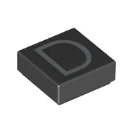 Tile 1 x 1 with letter Capital D Print