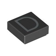 Lego Tile 1 x 1 with letter Capital D Print