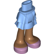 Lego Minidoll Hips and Layered Skirt with Medium Nougat Legs, Dark Pink Shoes print / Medium Blue