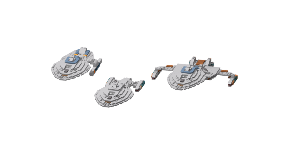 Lego Intrepid-Class USS Voyager + Elkins and Yeager Subclasses, Smooth Edition