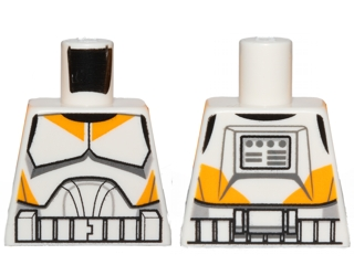 Lego Torso SW Armor Clone Trooper with Bright Light Orange Markings Pattern