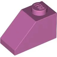 Brick Sloped 45° 2 x 1 with Bottom Pin / Medium Dark Pink