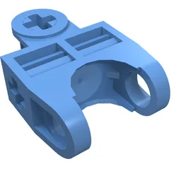 Technic Axle Connector 2 x 3 with Ball Socket, Open Sides / Medium Blue
