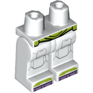 Lego Hips and White Legs with Lime Utility Belt, Lavender Toes, Knee Pads print / White