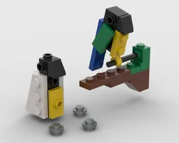 Penguin and parrot