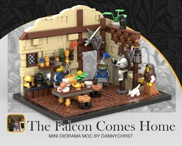 THE FALCON COMES HOME - MEDIEVAL MINI DIORAMA MOC
