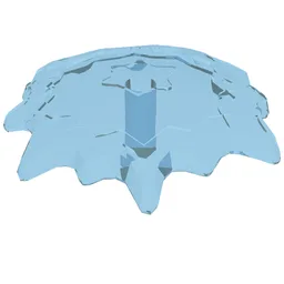 Wave / Power Burst / Flame, Shield Large with Bar End / Trans-Light Blue