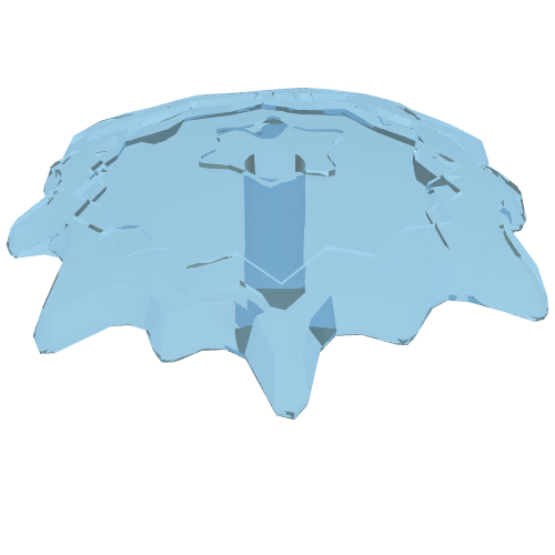 Lego Wave / Power Burst / Flame, Shield Large with Bar End / Trans-Light Blue