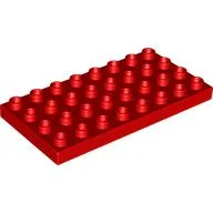 Duplo Plate 4 x 8 / Red
