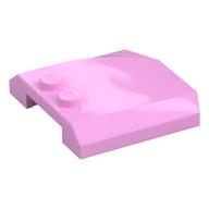 Lego Brick Wedged, Curved Triple 4 x 4 x 2/3 with 2 Studs / Bright Pink