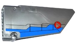 Technic, Panel Fairing #18 Large Smooth, Side B with Blue Airplane Flaps and Triangle in Red Circle Pattern (Sticker) - Set 76021
