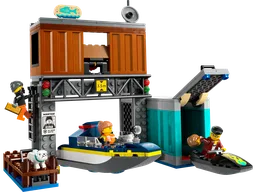 Police Speedboat and Crooks' Hideout