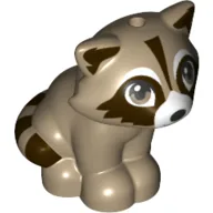 Animal, Raccoon Sitting with Dark Brown Markings Print / Dark Tan