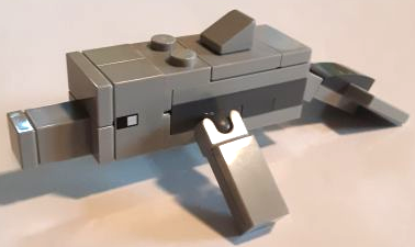 Lego Minecraft Dolphin (2 Light Bluish Gray Plate 1 x 4 Inside, 1 Bracket 1 x 2 - 1 x 2) - Brick Built