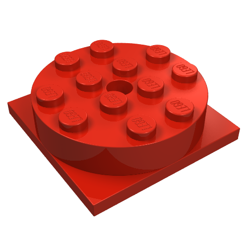 Lego Turntable 4 x 4 Square Base with Top, Complete Assembly / Red