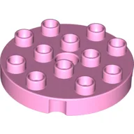 Duplo Plate Round 4 x 4 / Bright Pink