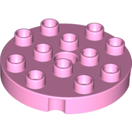 Lego Duplo Plate Round 4 x 4 / Bright Pink