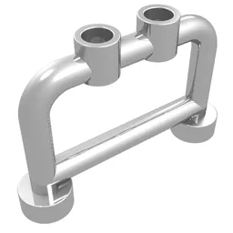 Bar 1 x 4 x 2 with Studs / Chrome Silver