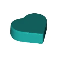 Tile 1 x 1 Heart / Dark Turquoise