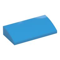 Lego Brick Curved 2 x 4 x 2/3 No Studs, with Bottom Tubes / Dark Azure